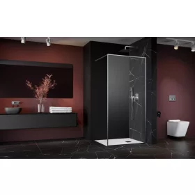   ﻿Modo F II Brushed Nickel Walk-in szálcsiszolt króm zuhanyfal 85 átlátszó