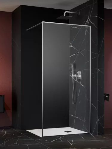 Modo F II Brushed Nickel Walk-in szálcsiszolt króm zuhanyfal 85 átlátszó