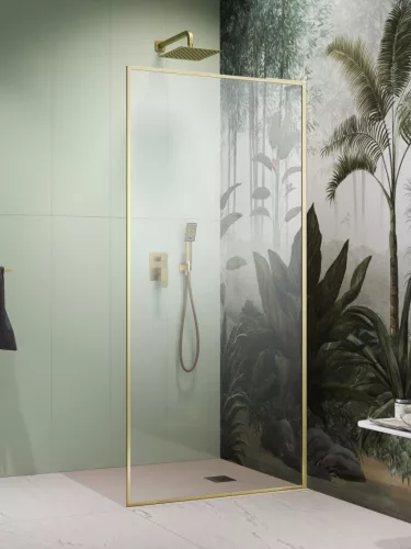 Modo F SL II Brushed Gold Walk-in szálcsiszolt arany zuhanyfal 100 átlátszó jobbos