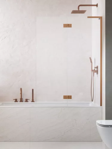 Essenza 8 SL Brushed Copper PND II szálcsiszolt réz kádparaván 140 átlátszó balos