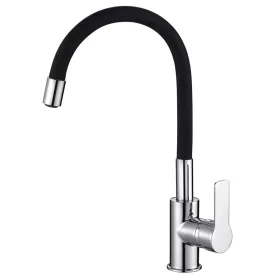   AQUALINE LORE mosogató-csaptelep. flexibilis kifolyóval. fekete/króm