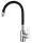 AQUALINE LORE mosogató-csaptelep. flexibilis kifolyóval. fekete/króm