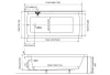 Viva egyenes akril kád 160x70