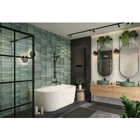   New Velvet különleges akril kád 160x85 fekete előlappal, króm lefolyóval