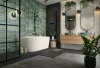 New Velvet különleges akril kád 160x85 fekete előlappal, króm lefolyóval