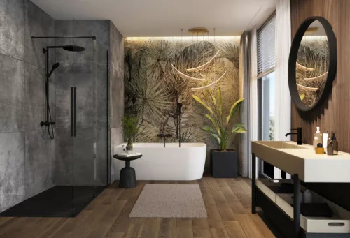 Harmony különleges akril kád 159x84 fehér előlappal, króm lefolyóval, jobbos