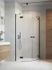 Essenza Black PDD íves fekete zuhanykabin 90x80 átlátszó