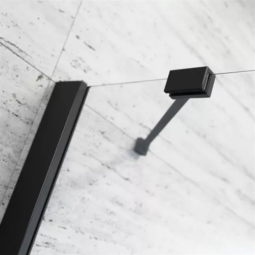 Essenza Black PDD íves fekete zuhanykabin 90x100 átlátszó