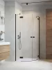 Essenza Black PDD íves fekete zuhanykabin 100x90 átlátszó