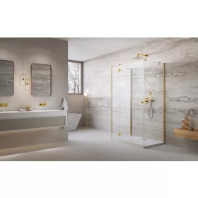 Essenza Gold ﻿KDJ+S ﻿szögletes ﻿arany zuhanykabin