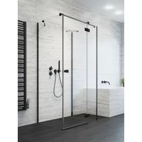   Essenza Black KDJ+S szögletes fekete zuhanykabin 120x110 átlátszó balos
