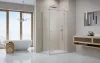 Essenza Brushed Nickel ﻿KDJ szögletes ﻿szálcsiszolt króm zuhanykabin 90x75 átlátszó balos