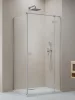 Essenza Brushed Nickel ﻿KDJ szögletes ﻿szálcsiszolt króm zuhanykabin 90x75 átlátszó balos