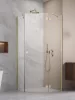 Essenza Brushed Gold ﻿PTJ ﻿szögletes ﻿szálcsiszolt arany zuhanykabin 100x90 átlátszó