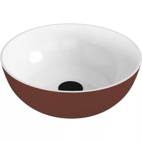   BANERA ROUND öntöttmárvány mosdó. átm.:39cm. fehér/matt barna