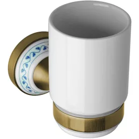 BEMETA KERA Fogkefetartó. 73x123x135mm. bronz/kerámia