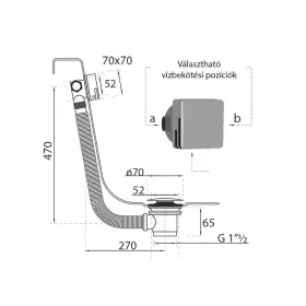 Vízfeltöltős, Click-Clack le- és túlfolyó szögletes
