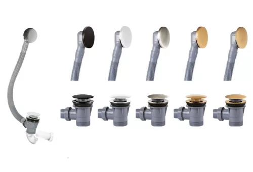 Click-Clack automata le- és túlfolyó (60 cm) - matt fekete