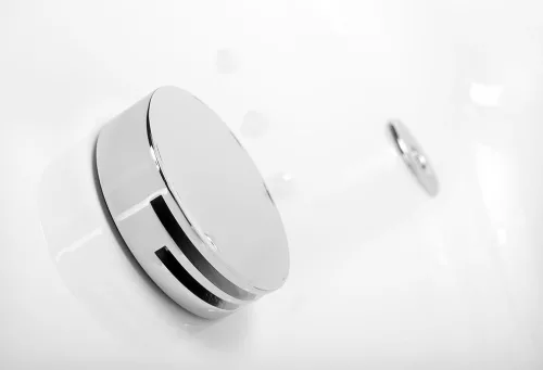 Vízfeltöltős, Click-Clack le- és túlfolyó kerek - matt fekete