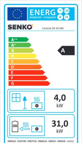 Senko kandallóbetét C-35 Modern, központi fűtésű kandallóhoz, 35 kW