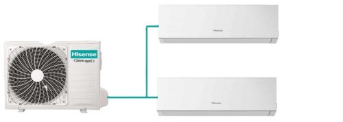Hisense multi-split klíma szett 5kW (2AMW52U4RXC) kültéri egység + 2db, 2,6kW New Comfort (DJ25VE0AG) beltéri egység