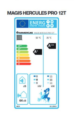 Immergas Magis Hercules Pro 12T split rendszerű hőszivattyú 12kW, beépített 235 literes HMV tárolóval, 3 fázisú (3.030434)