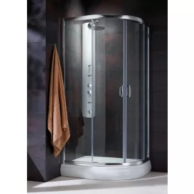 Premium Plus E1900 íves zuhanykabin 100x80 barna