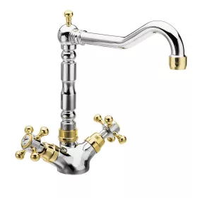 REITANO ANTEA kétkaros mosogató-csaptelep. króm/arany