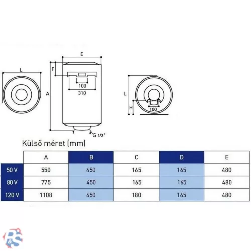 Ariston FAIS 50 V/2 EU (ErP) fali elektromos vízmelegítő, bojler, cksz.3200932