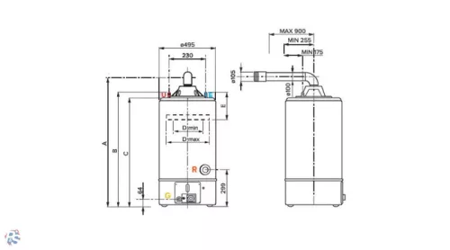 Ariston SGA BF X 120 EE, 120 literes zárt égésterű, parapetes vízmelegítő, B energiaosztály, cksz.3211034