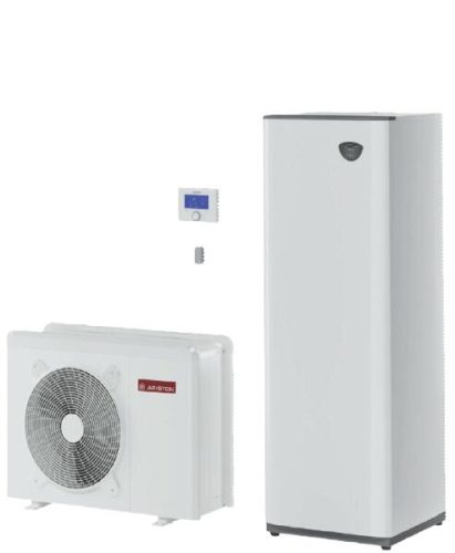 Ariston Nimbus Compact 150 M-T 2Z NET R32 (3301869) monoblokkos 15kW, 2 fűtőkört vezérlő hőszivattyú, 3 fázisú, 6kW-os fűtőpatronnal, 180 literes HMV tárolóval szerelt fali beltéri egységgel