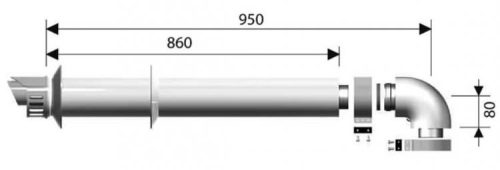Ariston 60/100 alu/pps vízszintes oldalfali parapet szett kondenzációs kazánokhoz (3318073)