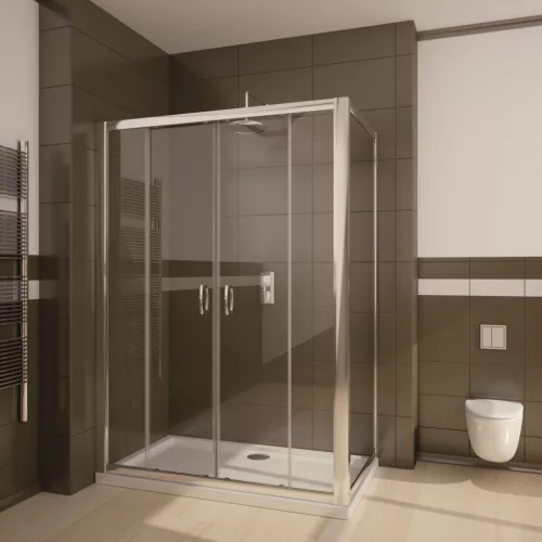 Premium Plus DWD+S szögletes zuhanykabin 160x100 barna
