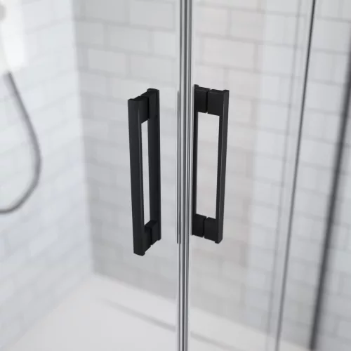 Idea Black DWJ fekete zuhanyajtó 110 átlátszó balos