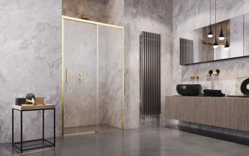 Idea Gold DWJ arany zuhanyajtó 120 átlátszó jobbos
