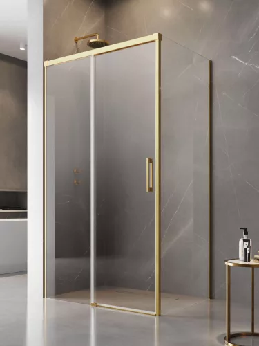 Idea Gold KDJ szögletes arany zuhanykabin 120x90 átlátszó balos