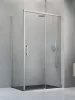 Idea Brushed Nickel KDJ szögletes szálcsiszolt króm zuhanykabin 140x80 átlátszó balos