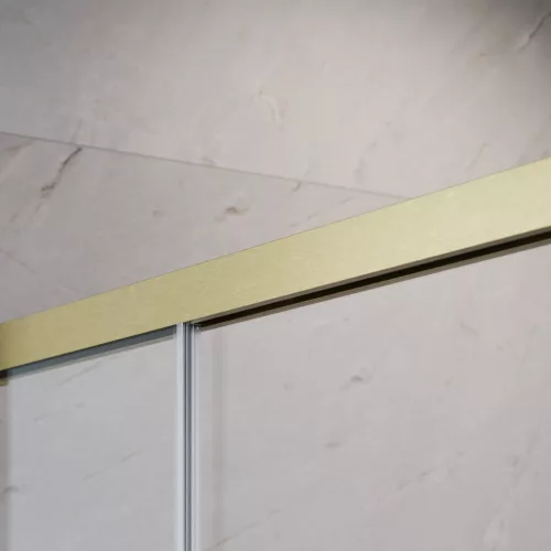 Idea Brushed Gold KDJ szögletes szálcsiszolt arany zuhanykabin 150x90 átlátszó jobbos