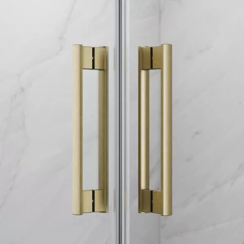 Idea Brushed Gold KDJ szögletes szálcsiszolt arany zuhanykabin 150x90 átlátszó jobbos