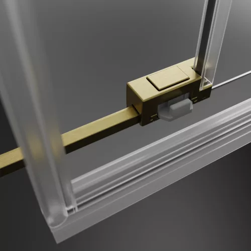 Idea Brushed Gold KDJ szögletes szálcsiszolt arany zuhanykabin 150x90 átlátszó jobbos