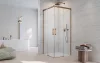 Idea Brushed Copper KDD szögletes szálcsiszolt réz zuhanykabin 90x80 átlátszó