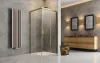Idea Gold KDD szögletes arany zuhanykabin 80x80 átlátszó