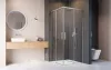 Idea Brushed Nickel KDD szögletes szálcsiszolt króm zuhanykabin 80x90 átlátszó