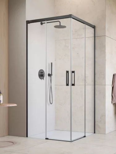 Idea Brushed GunMetal KDD szögletes szálcsiszolt fegyvermetál zuhanykabin 100x110 átlátszó