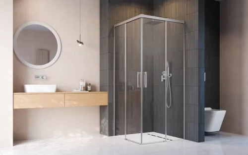 Idea Brushed Nickel KDD szögletes szálcsiszolt króm zuhanykabin 70x90 átlátszó