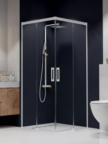 Idea White KDD szögletes fehér zuhanykabin 75x90 átlátszó