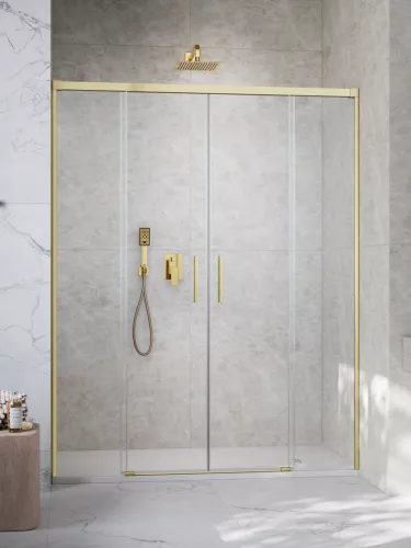 Idea Brushed Gold DWD szálcsiszolt arany zuhanyajtó 200 átlátszó