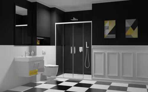 Idea White DWD fehér zuhanyajtó 160 átlátszó