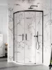 Idea Black PDD íves fekete zuhanykabin 120x80 átlátszó