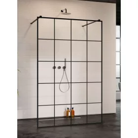   Modo New Black I Factory Walk-in fekete zuhanyfal 140 átlátszó